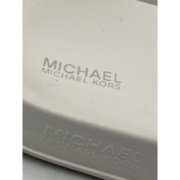 michael kors white crystal logo slide sandals,  no box , 9m WHITE&SILVER  SEE AL - Picture 10 of 16